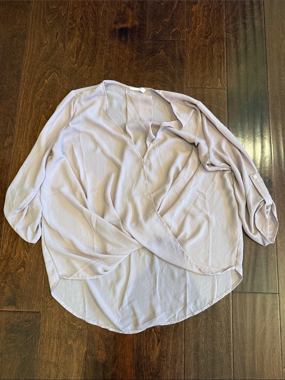 Lush Pale Cross-Front Blouse